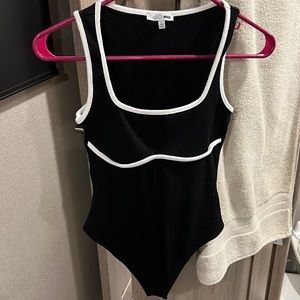 NWOT black and white body suit
